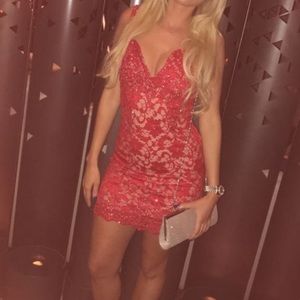Holt Lace Dress in Red